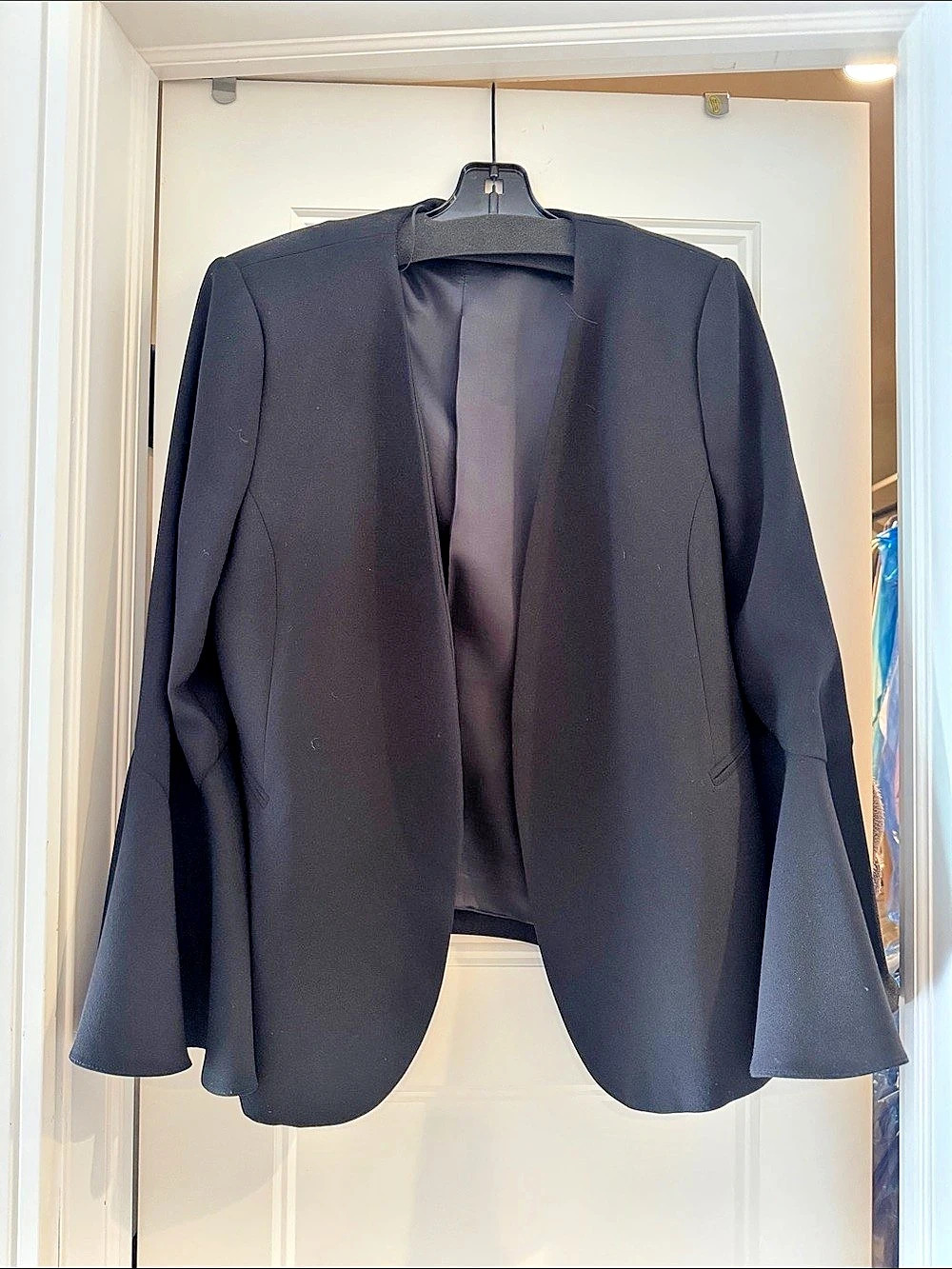 Zara Black Flare Sleeve Blazer Size XL Like New